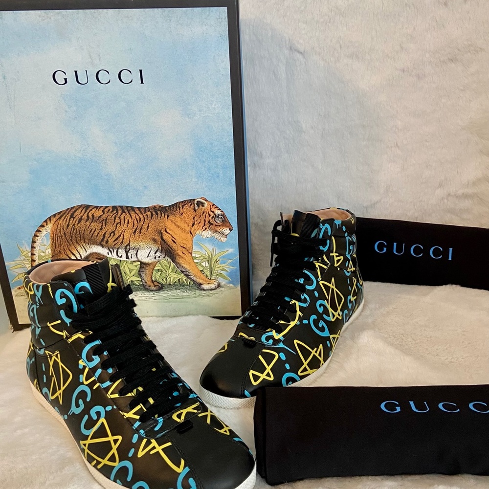 Gucci Ghost Leather Hi-top Sneakers - Picture 5 of 7